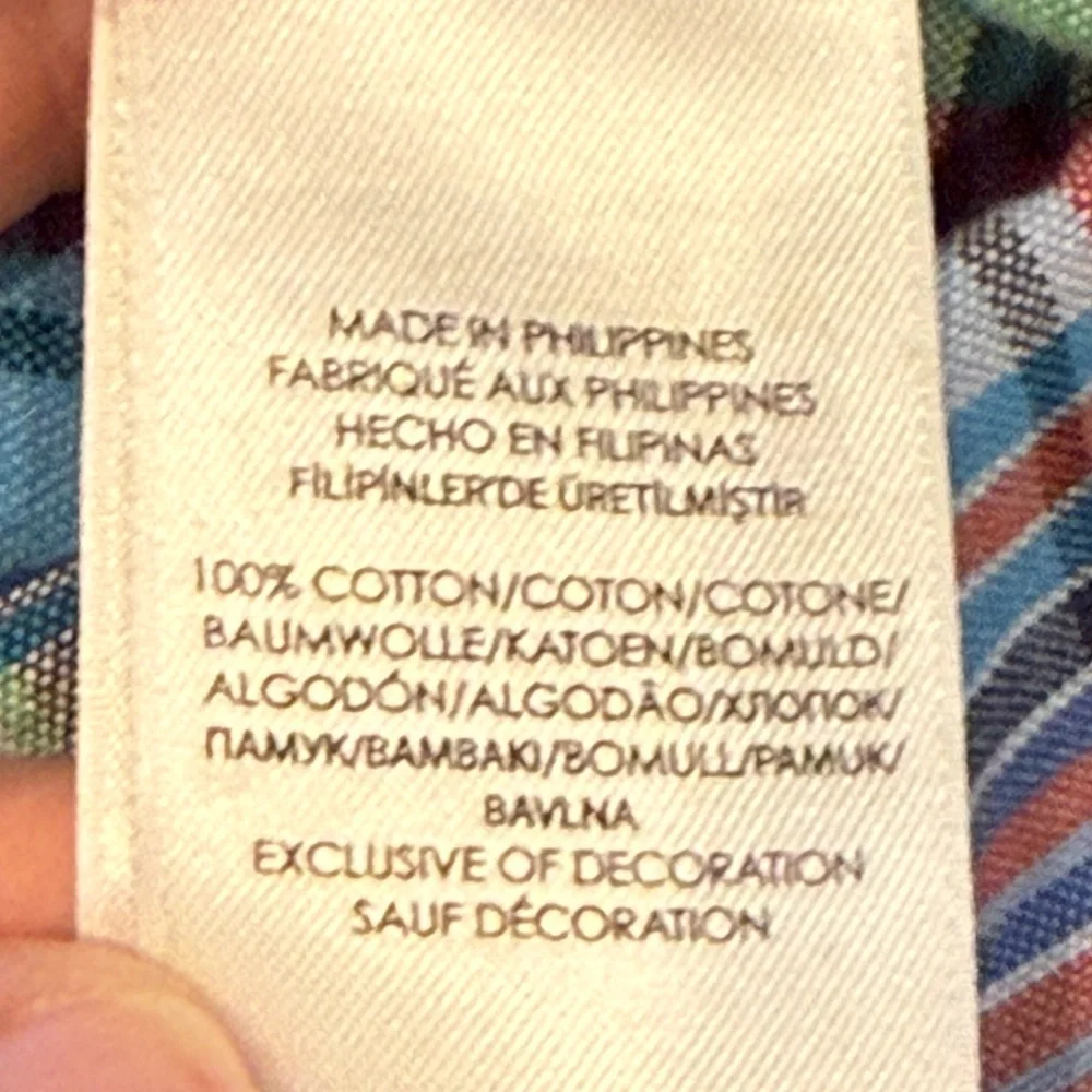Ralph‎ Lauren Men’s Vibrant Plaid Long Sleeve Button Up Large Shirt